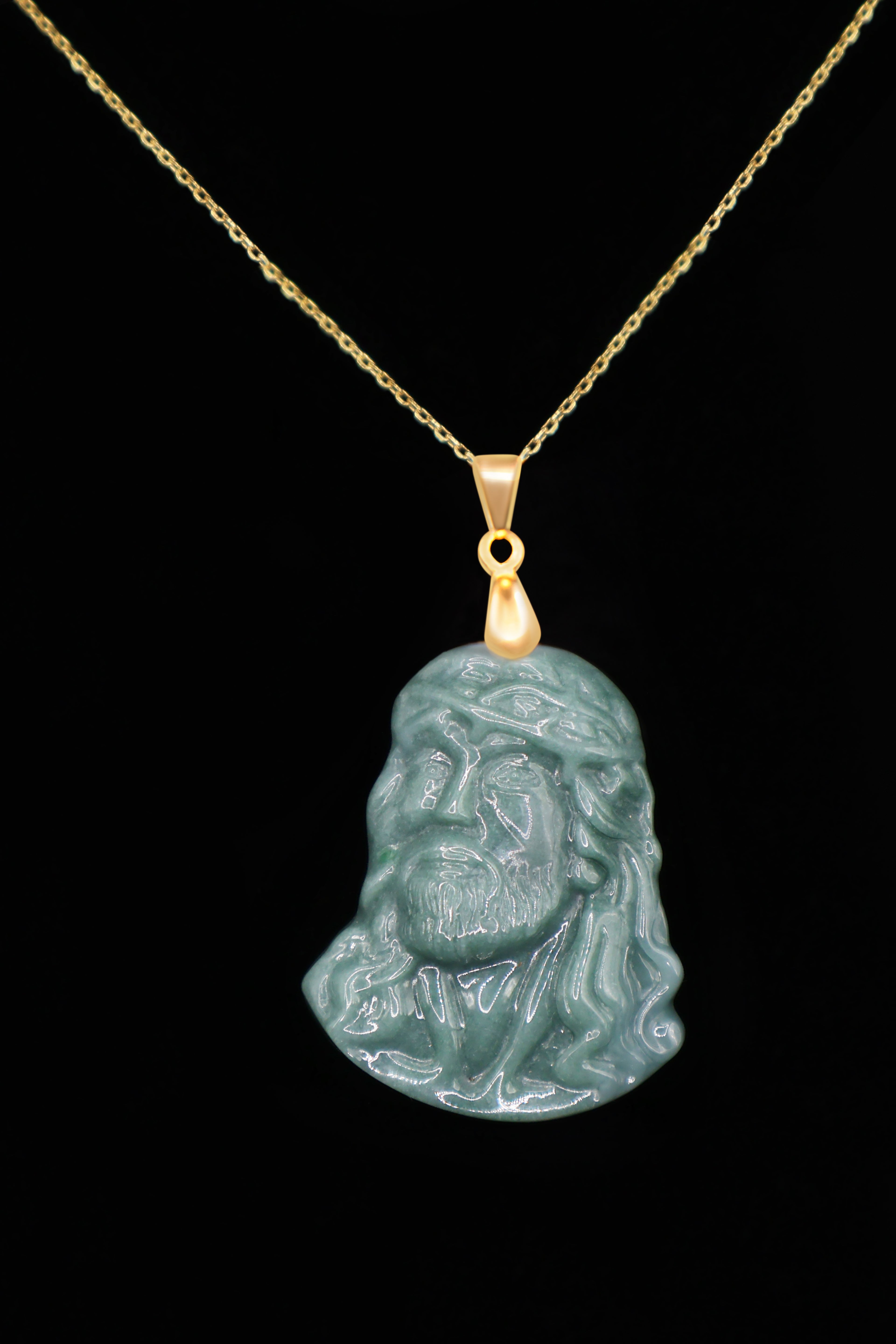 Ambiance Noir Jade Jesus Piece (logo engraved)