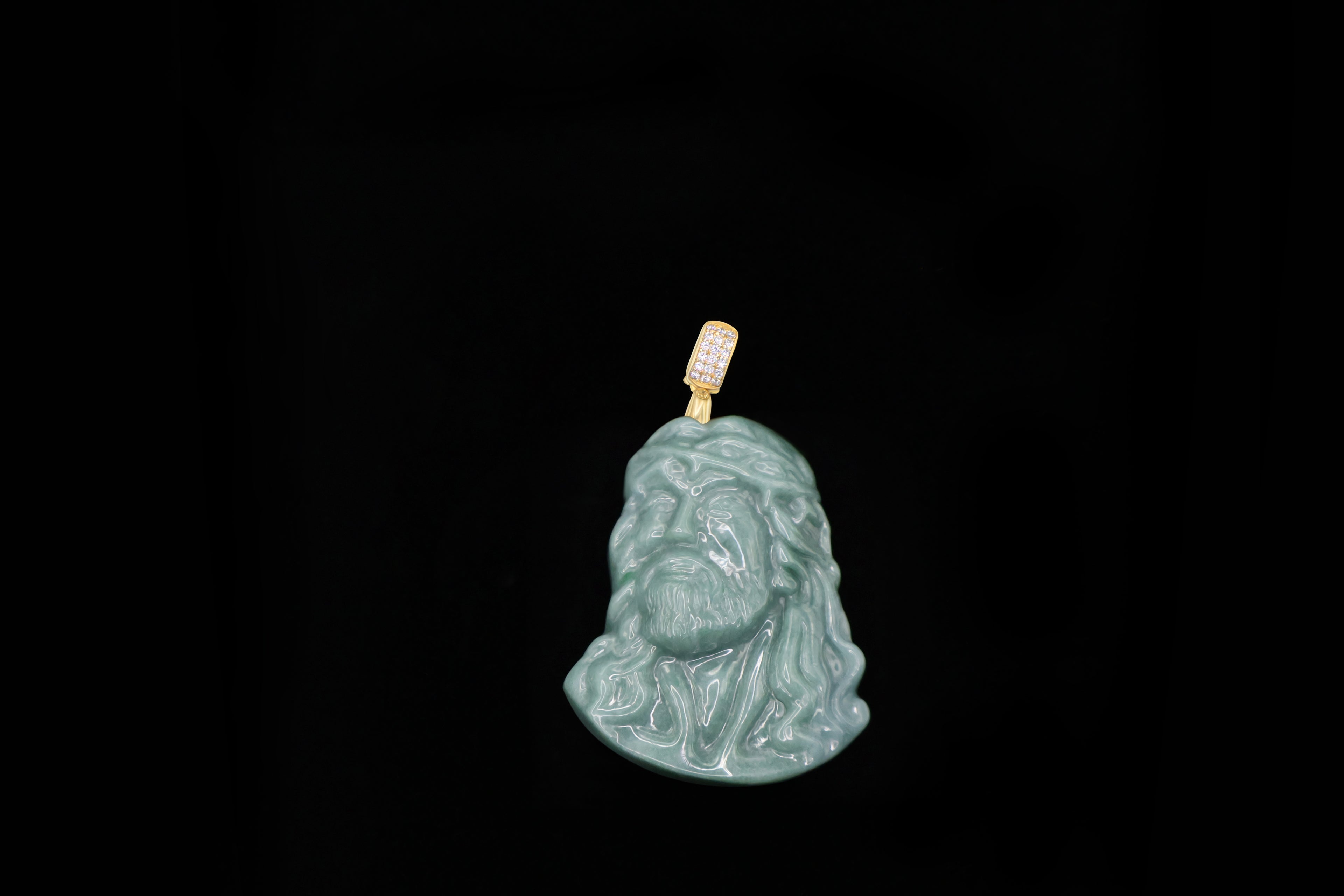 Ambiance Noir Jade Micro Jesus Piece (lab diamonds)