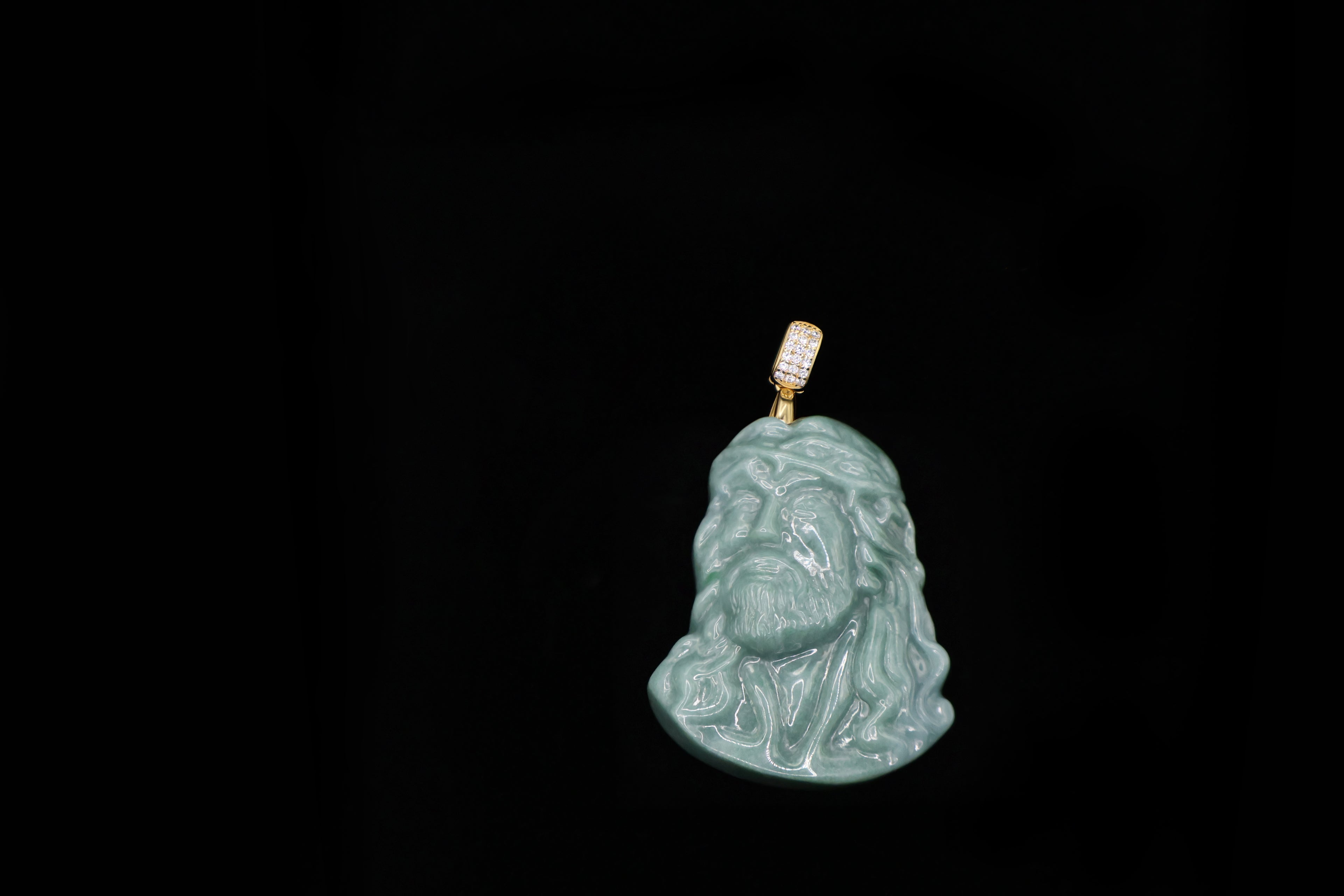 Ambiance Noir Jade Micro Jesus Piece (lab diamonds)